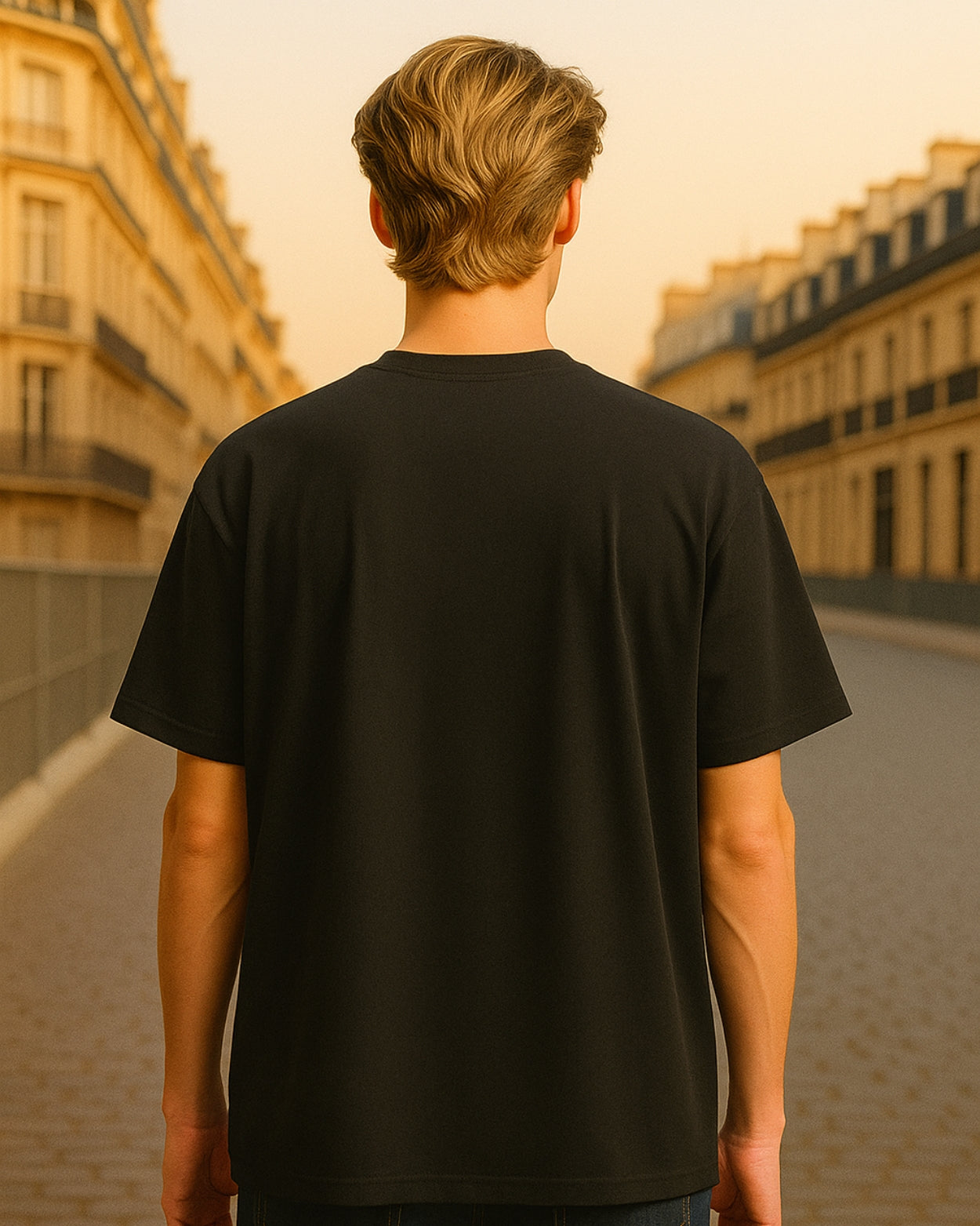 Men's Black Spider Graphic Printed Oversized T-Shirt