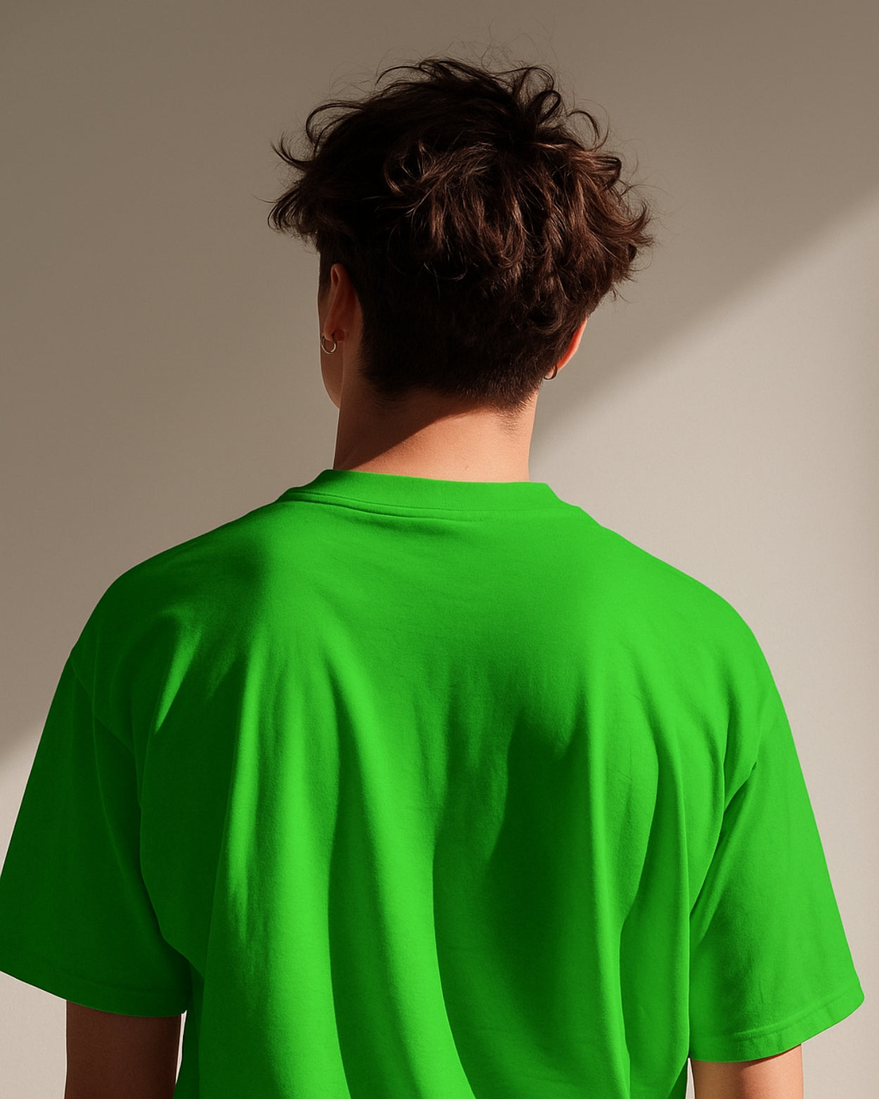 Men's Green Trust Issue Graphic Printed Oversized T-Shirt