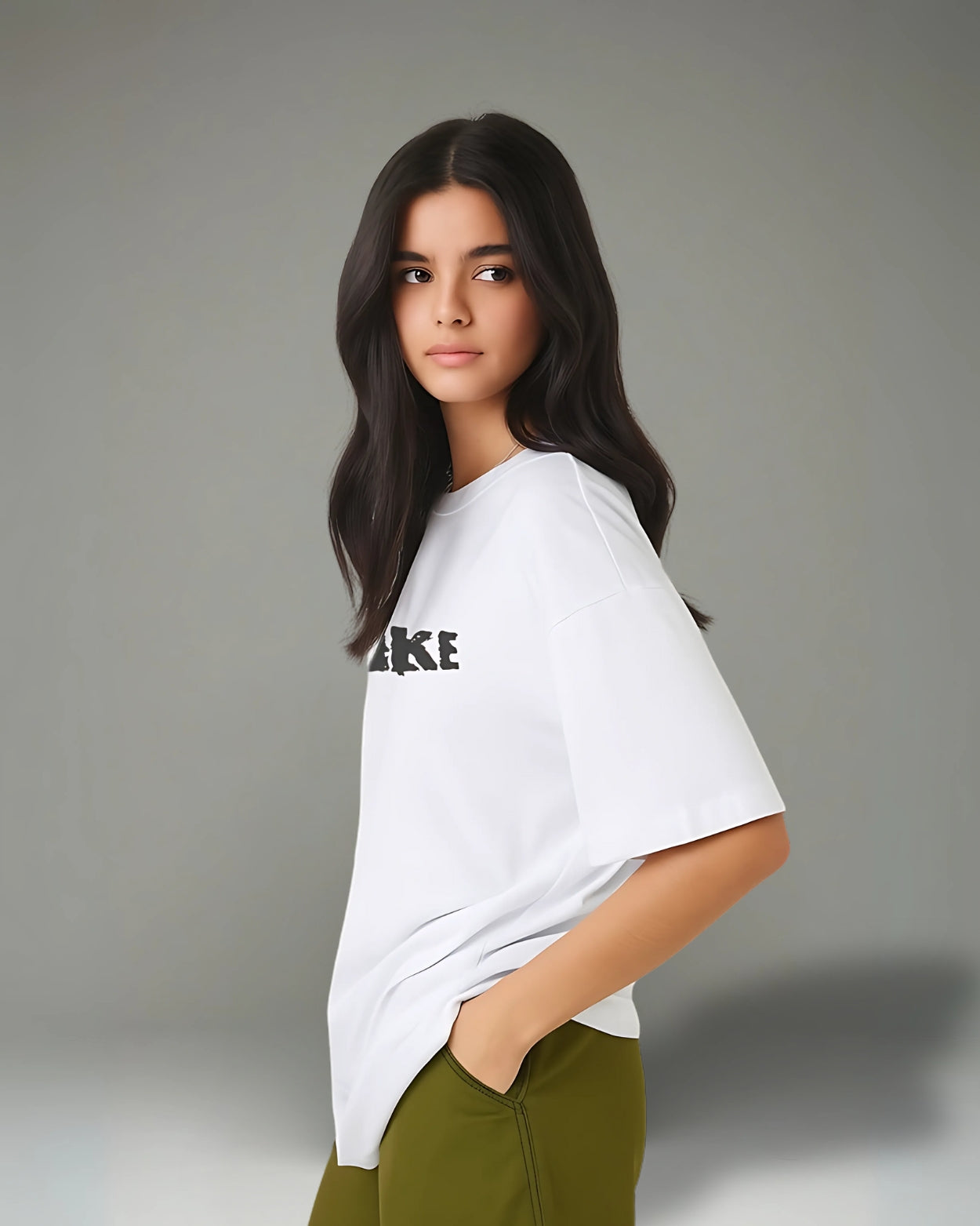 Women's White Relaxed Fit Oversized T-Shirt – 'Act Like' Bold Front & Comic Back Graphic Print