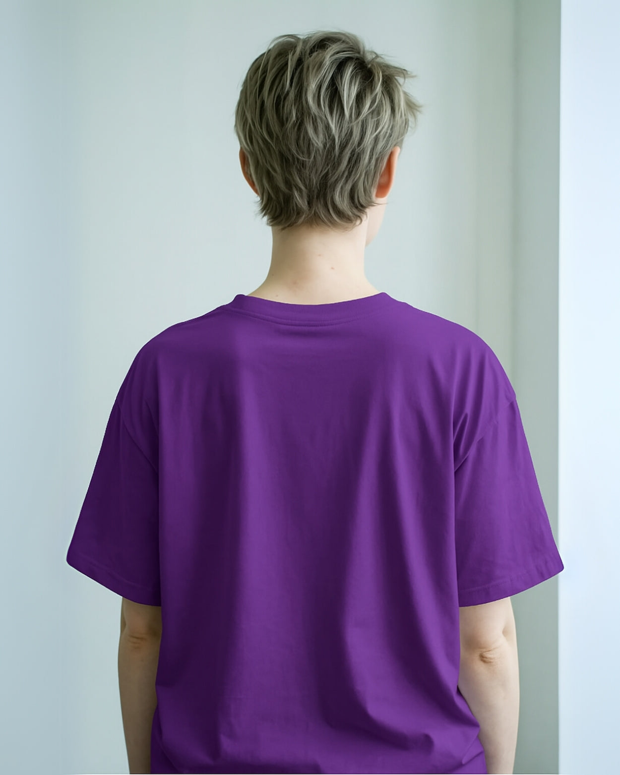 Women's Deep Violet Anime Oversized Graphic Printed T-Shirt