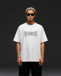Vizaryx Signature Embroidered Tee – Relaxed Fit, Front Logo & Back Flame Design