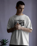Men's White "Clear Vision" Oversized T-Shirt
